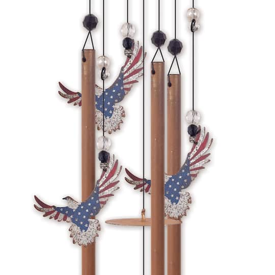Sunset Vista Designs® 32" Metal Patriotic Soaring Eagle Wind Chime